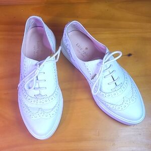 Kate Spade White Lace-Up Sneakers